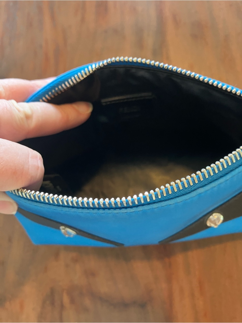 Fendi Bright Blue Eye-Appliqué Zip Cosmetic Pouch - Picture 3 of 6
